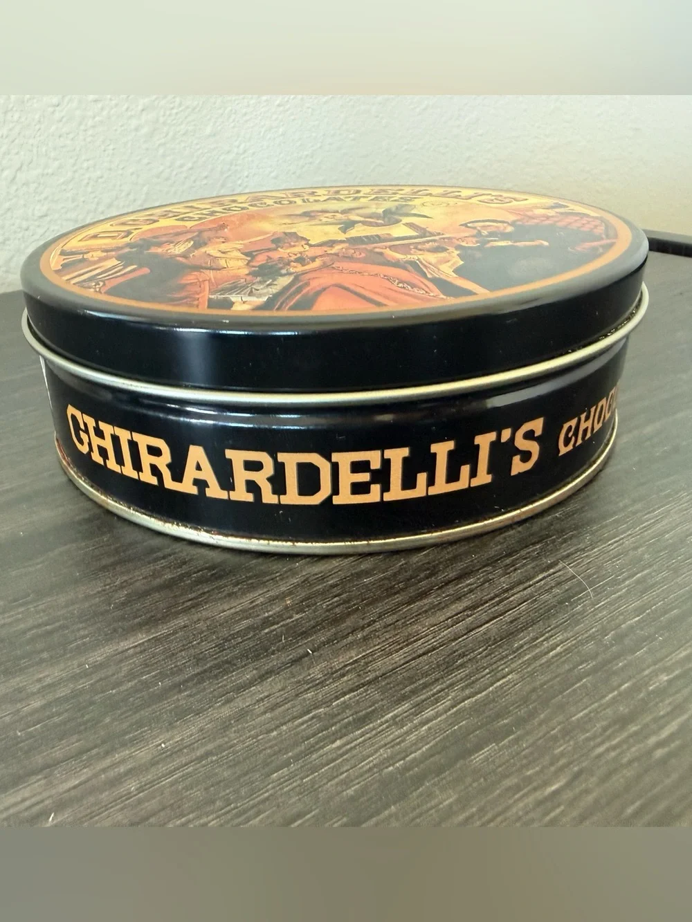 Vintage‎ Ghirardelli's Chocolate Tin Canister with lid